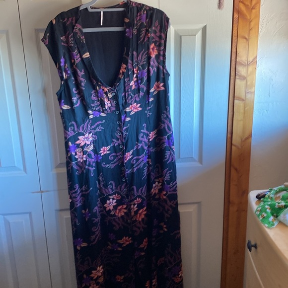 Free People Rosemary NWT Lined Button Down Floral Print Maxi Dress Size Large - Picture 6 of 15